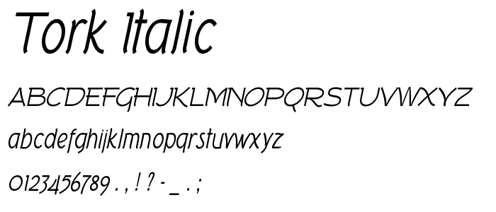 Tork Italic font